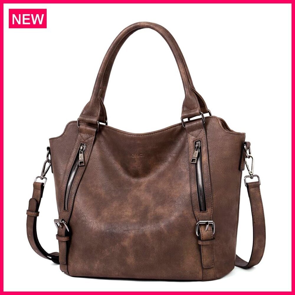 Large Hobo Tote with Adjustable Strap, Multiple Pockets, Water Repellent